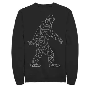 Мужской флис с рисунком полигона Sasquatch Line Art Portrait Licensed Character