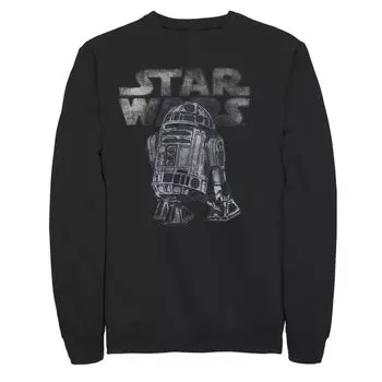 Мужской флис в винтажном стиле «Звездные войны» R2-D2 Star Wars, черный