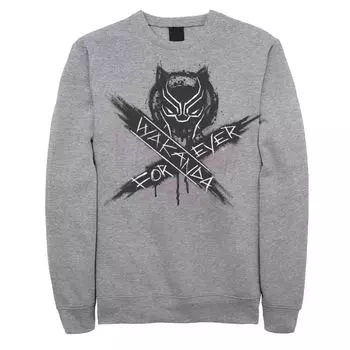 Мужской флисовый флис с рисунком Marvel Black Panther Wakanda Forever Licensed Character