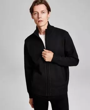 Мужской флисовый кардиган обычного кроя с молнией во всю длину And Now This, черный