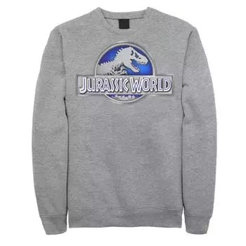 Мужской флисовый пуловер Jurassic World Classic Blue Glow Fossil Logo Licensed Character