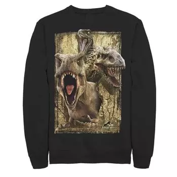 Мужской флисовый пуловер Jurassic World T-Rex Indominus Rex & Raptor Licensed Character, черный