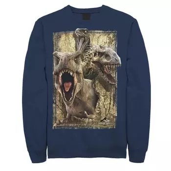 Мужской флисовый пуловер Jurassic World T-Rex Indominus Rex & Raptor Licensed Character, синий