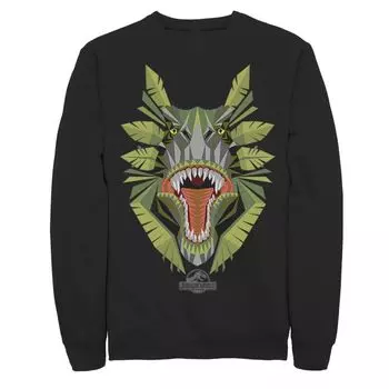Мужской флисовый пуловер Jurassic World Tikisaur Leaf Face Roar Licensed Character, черный