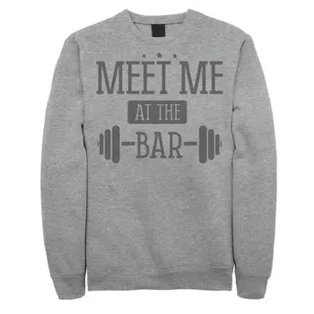 Мужской флисовый пуловер Meet Me At The Bar с гантелями и графическим рисунком Licensed Character