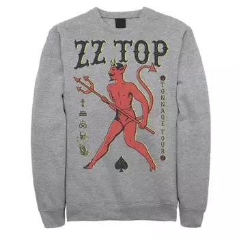 Мужской флисовый пуловер с графическим логотипом ZZ Top Tonage Tour Licensed Character