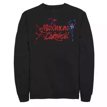 Мужской флисовый пуловер с графическим рисунком и логотипом Marvel Spider-Man Maximum Carnage, видеоигра, коллаж