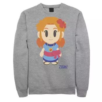 Мужской флисовый пуловер с графическим рисунком в стиле Nintendo Legend Of Zelda Links Awakening Marin Chibi Licensed Character