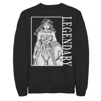 Мужской флисовый пуловер с изображением комиксов DC Wonder Woman, легендарным плакатом и рисунком Licensed Character