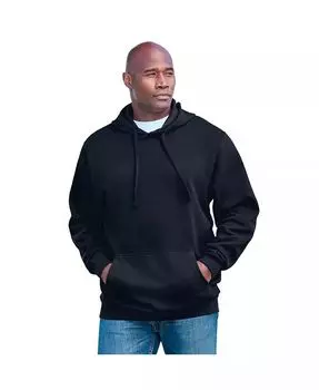 Мужской флисовый пуловер с капюшоном для больших и высоких KingSize, черный