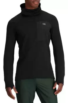 Мужской флисовый пуловер с капюшоном Outdoor Research Vigor Grid, черный