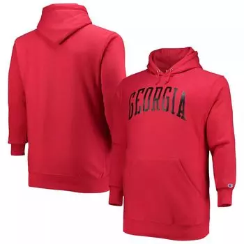Мужской флисовый пуловер с капюшоном Red Georgia Bulldogs Big & Tall обратного плетения, толстовка Champion