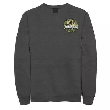 Мужской флисовый пуловер с карманной нашивкой и логотипом Jurassic Park Staff Licensed Character