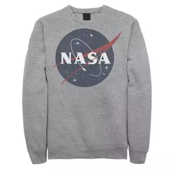Мужской флисовый пуловер с классическим круглым логотипом NASA Licensed Character