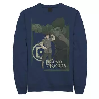 Мужской флисовый пуловер с коллажем и плакатом The Legend Of Korra Bolin Licensed Character, синий