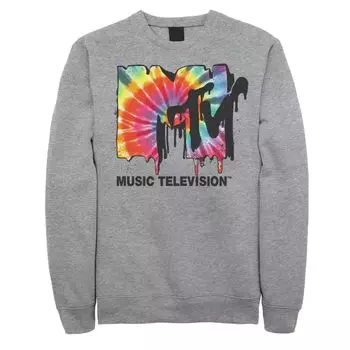 Мужской флисовый пуловер с логотипом MTV Classic Tie Dye Drip Licensed Character