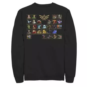 Мужской флисовый пуловер с периодическим рисунком Nintendo Legend of Zelda Ocarina Of Time Licensed Character