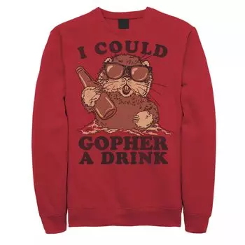 Мужской флисовый пуловер с рисунком I Could Gopher A Drink Animal Humor Licensed Character