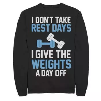 Мужской флисовый пуловер с рисунком «I Don’t Take Rest Days I Give The Weights A Day Off» Licensed Character