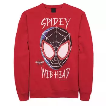 Мужской флисовый пуловер с рисунком Marvel Spiderverse Spidey Web Head