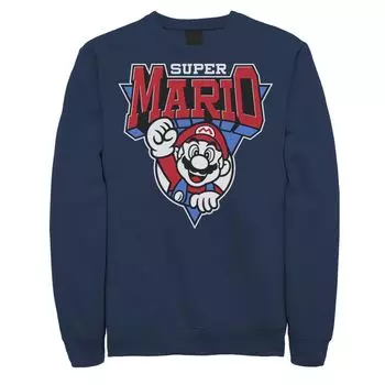 Мужской флисовый пуловер с рисунком Nintendo Super Mario красного, белого и синего цвета Team Mario Licensed Character