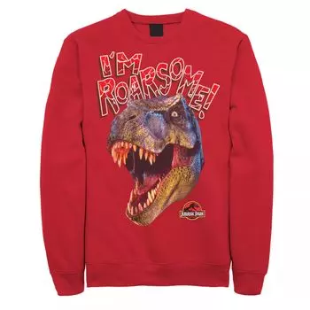 Мужской флисовый пуловер с рисунком «Парк Юрского периода» T-Rex Head I’m Roarsome Licensed Character