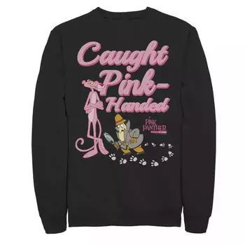 Мужской флисовый пуловер с рисунком Pink Panther Caught Pink Hands Licensed Character, черный
