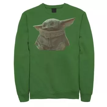 Мужской флисовый пуловер с рисунком The Mandalorian The Child aka Baby Yoda Portrait Star Wars