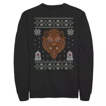 Мужской флисовый свитер Disney Beauty And The Beast Ugly Christmas Licensed Character