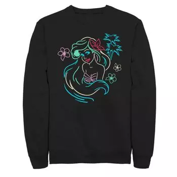 Мужской флисовый свитер Disney The Little Mermaid Ariel Neon Line Art Licensed Character