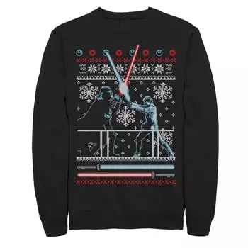 Мужской флисовый свитер «Звездные войны» Vader Luke Clash Ugly Christmas Sweater Licensed Character, черный
