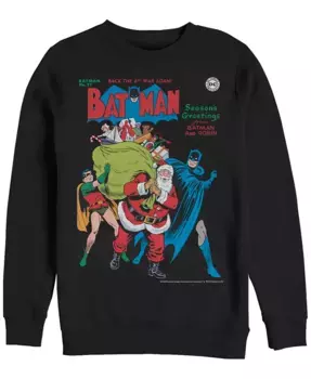 Мужской флисовый свитшот Batman Seasons Greetings Fifth Sun, черный