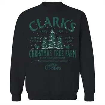 Мужской флисовый свитшот Clarks Christmas Tree National Lampoon's Christmas Vacation с рисунком экипажа Licensed Character, черный