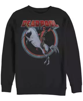 Мужской флисовый свитшот Deadpool On Unicorn Fifth Sun, черный