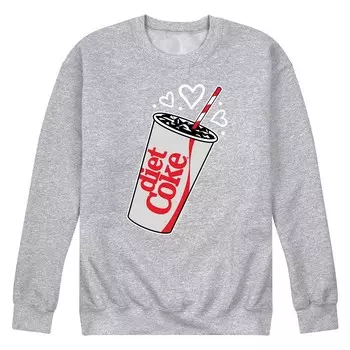 Мужской флисовый свитшот Diet Coke Heart Bubbles Licensed Character, серый