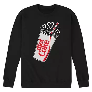 Мужской флисовый свитшот Diet Coke Heart Bubbles Licensed Character, черный