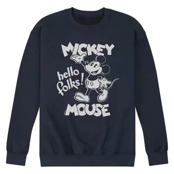 Мужской флисовый свитшот Disney's Mickey Mouse Hello Folks Licensed Character
