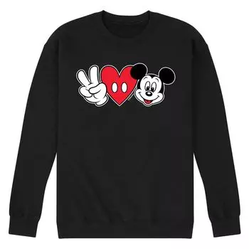 Мужской флисовый свитшот Disney's Mickey Mouse Peace Love Mickey Mouse Licensed Character