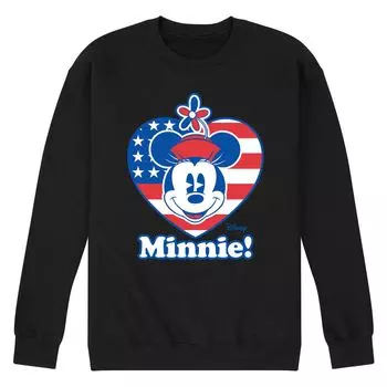 Мужской флисовый свитшот Disney's Minnie Mouse с сердечками и флагом Licensed Character