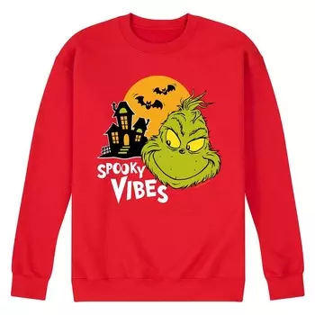 Мужской флисовый свитшот Dr. Seuss Grinch Spooky Vibes Licensed Character, красный
