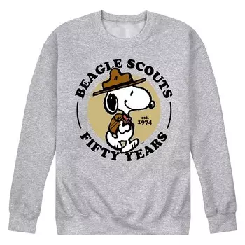 Мужской флисовый свитшот Peanuts Beagle Scout Scout Licensed Character, цвет Heather Gray