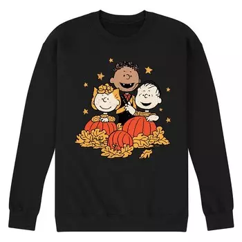 Мужской флисовый свитшот Peanuts Pumpkin Trio Licensed Character, черный