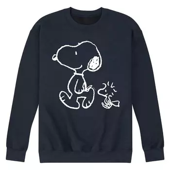 Мужской флисовый свитшот Peanuts Snoopy Woodstock Licensed Character, темно-синий