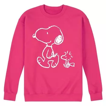 Мужской флисовый свитшот Peanuts Snoopy Woodstock Licensed Character, цвет Magenta