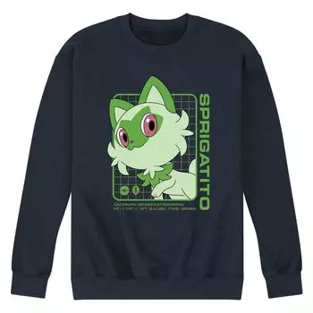 Мужской флисовый свитшот Pokemon Sprigatito Stats Licensed Character
