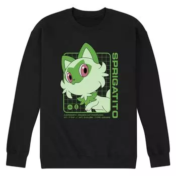 Мужской флисовый свитшот Pokemon Sprigatito Stats Licensed Character