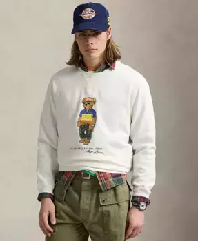 Мужской флисовый свитшот Polo Bear Polo Ralph Lauren, белый