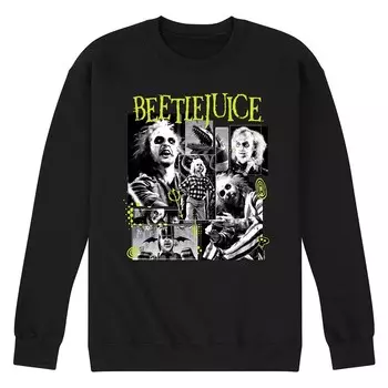 Мужской флисовый свитшот с коллажем Beetlejuice Licensed Character, черный