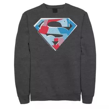 Мужской флисовый свитшот с логотипом DC Comics Superman и вырезом на груди Licensed Character