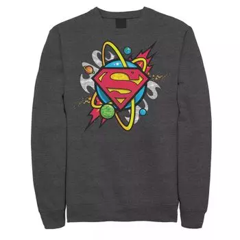 Мужской флисовый свитшот с логотипом DC Comics Superman Planet Chest Licensed Character